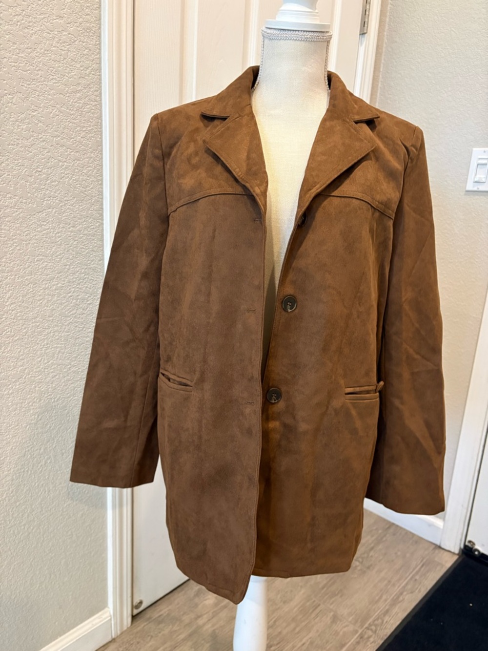Brown Suede Blazer Jacket